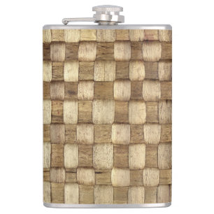 Handmade Craft Basket Seamless Texture Hip Flask