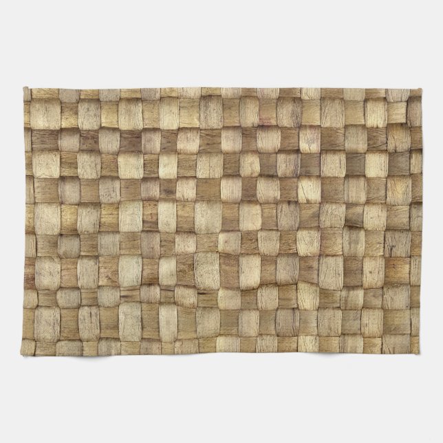 Handmade Craft Basket Seamless Texture Tea Towel (Horizontal)