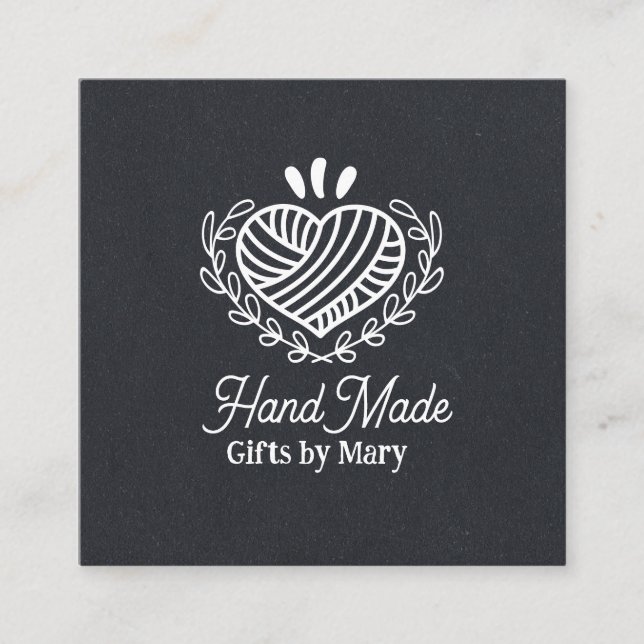 Handmade crafts Black paper rustic calling card (Front)