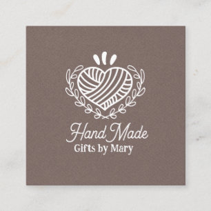 Handmade crafts brown paper rustic calling card