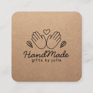 Handmade crafts modern brown kraft paper rustic calling card