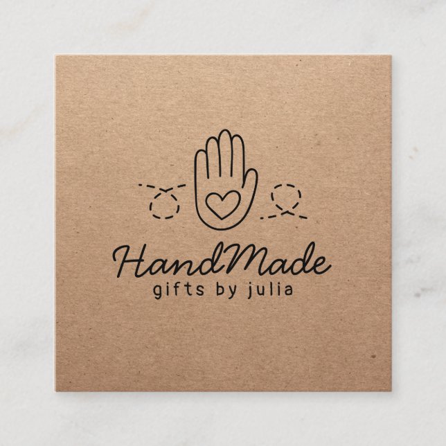 Handmade crafts modern brown kraft paper rustic calling card (Front)