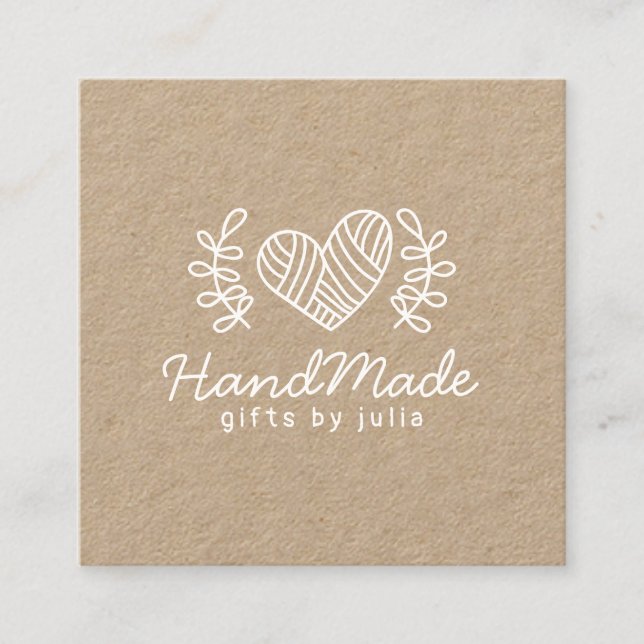 Handmade crafts modern brown kraft paper rustic calling card (Front)