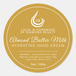 Handmade cream swirl droplet logo product label