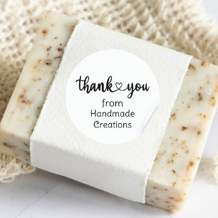 Handmade Creations Thank You Heart  Classic Round Sticker