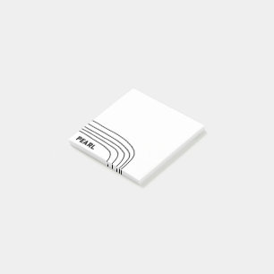 Handmade Curve Lines CUSTOM Monogram Personalised Post-it Notes