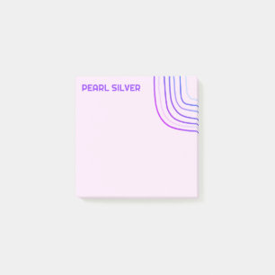 Handmade Curve Lines CUSTOM Monogram Personalised  Post-it Notes