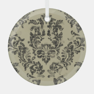 Handmade damask pattern: vintage ornament. glass tree decoration