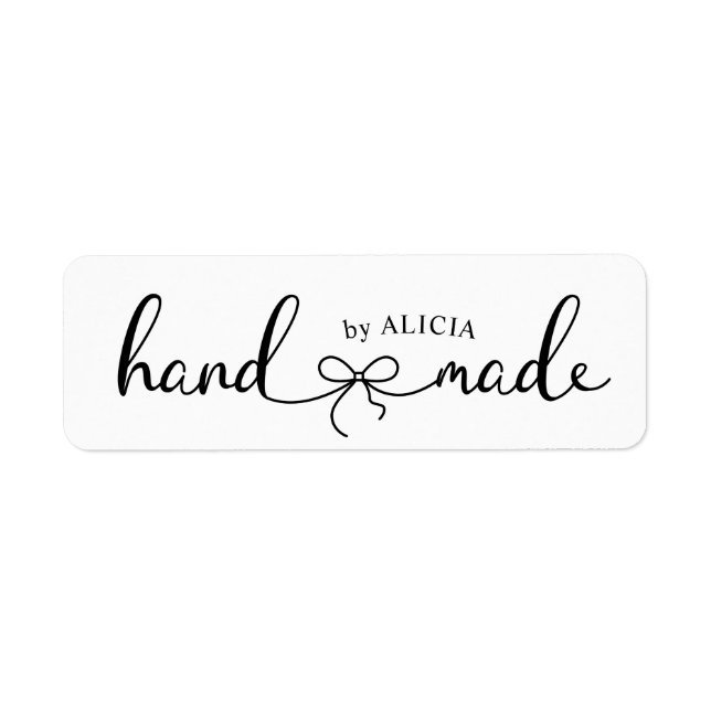 Handmade elegant script product Monogram Label (Front)