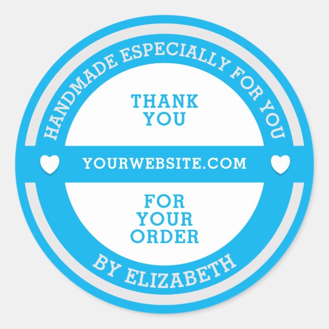 Handmade especially for you classic round sticker (Front)