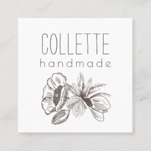 Handmade Flower Logo Product Labels Square Business Card