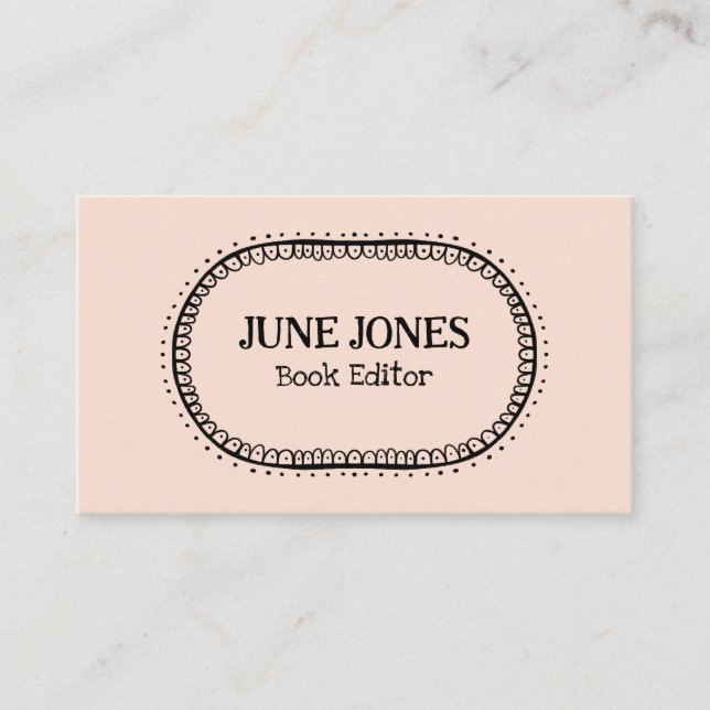 Handmade Font Wonky Text Chic Custom Whimsical Business Card (Front)