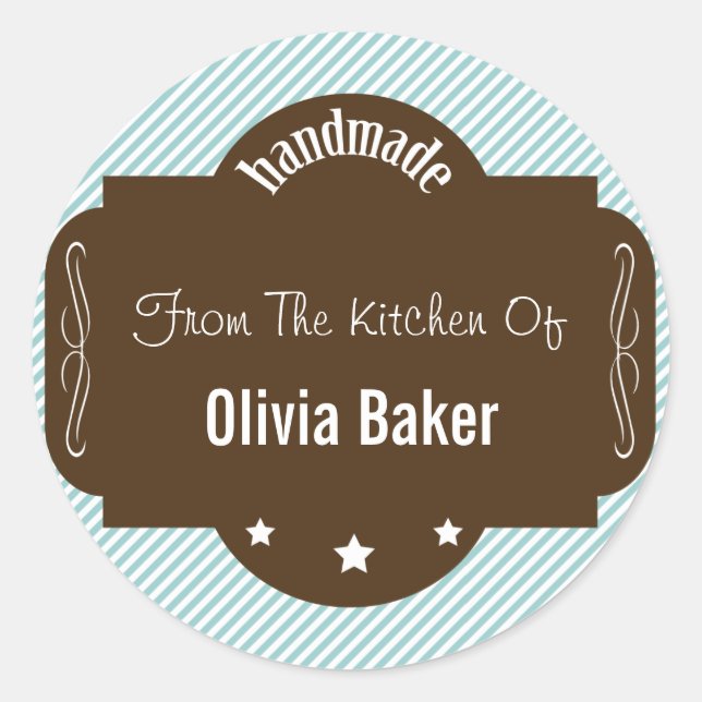 Handmade From The Kitchen Of Classic Round Sticker (Front)