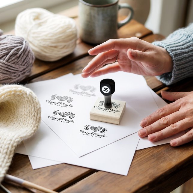 Handmade Gifts Rustic Love Heart Logo Packaging Rubber Stamp (Handmade Gifts Rustic Love Heart Logo Packaging)