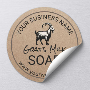 Handmade Goat Milk Soap #2 Rustic Kraft Classic Round Sticker