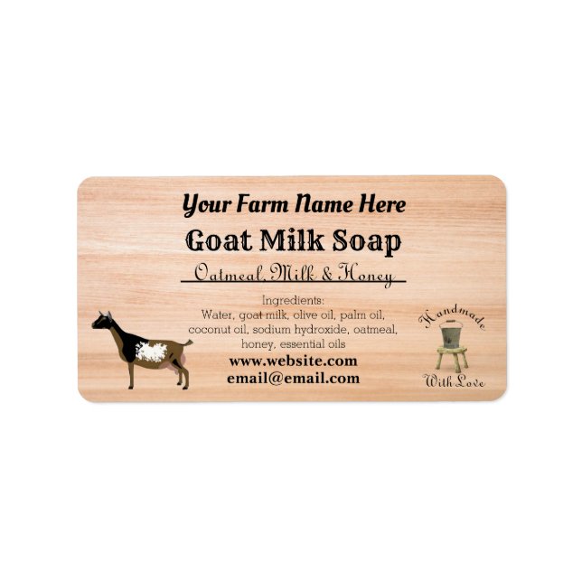 Handmade Goat Milk Soap Label - Nigerian Dwarf (Front)