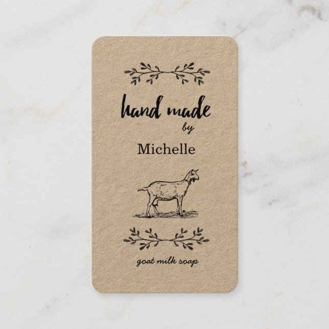 Handmade Goat Milk Soap Rustic Business Card (Front)