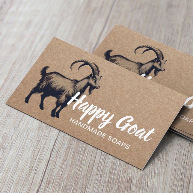 Handmade Goat Milk Soaps Happy Farm Rustic Kraft Business Card (Creator Uploaded)