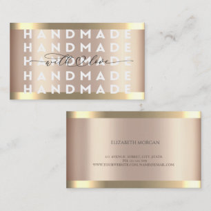 Handmade Gold Stripe Rose Gold  Business Card