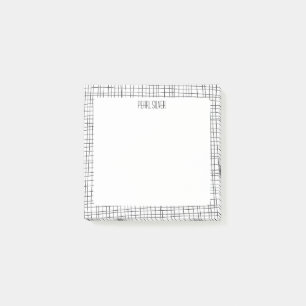 Handmade Grid Lines CUSTOM Monogram Personalized Post-it Notes