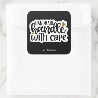 Handmade handle with care sticker