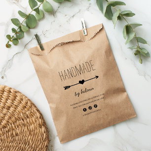 Handmade Heart Kraft Product Packaging Bags