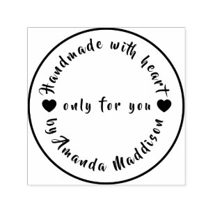 Handmade Heart Modern Personalised Name Design Self-inking Stamp