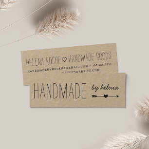Handmade Heart   Rustic Kraft Mini Business Card