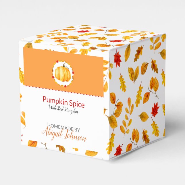 Handmade Homemade Pumpkin Spice Bath Bomb Box (Front Side)