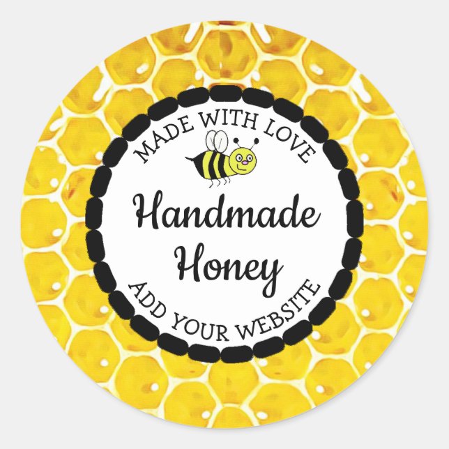 Handmade Honey Food Jar Labels (Front)