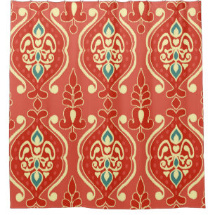 Handmade Ikat: Ethnic Boho Fabric Shower Curtain