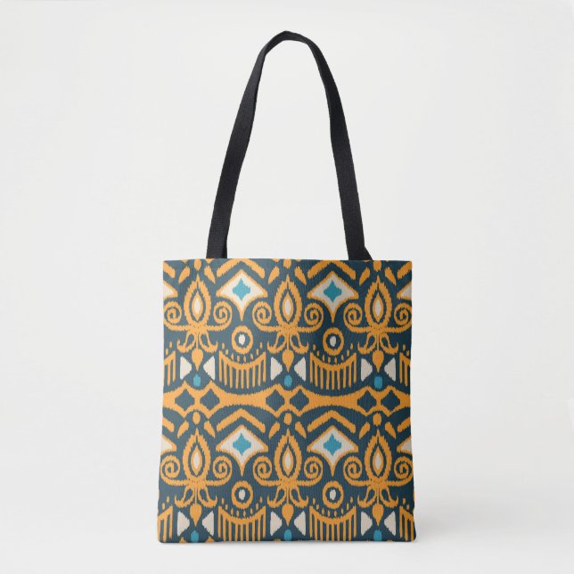 Handmade Ikat: ethnic fabric pattern Tote Bag (Front)
