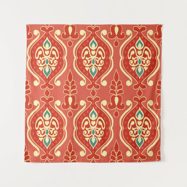 Handmade Ikat fabric. Ethnic seamless pattern. Asi Tapestry (Front)