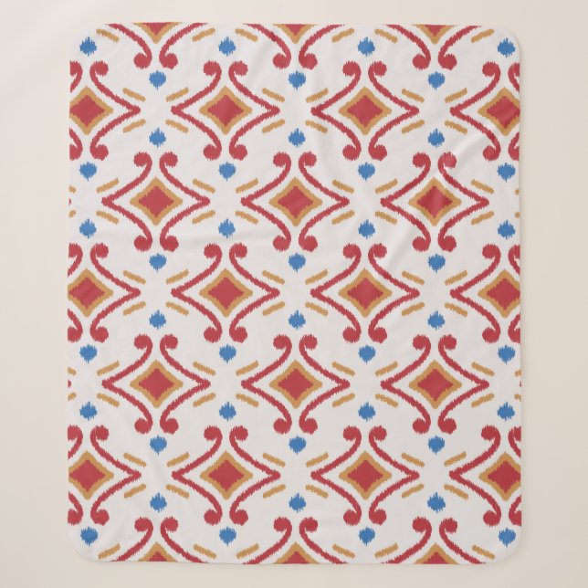 Handmade Ikat fabric. Ethnic seamless pattern. Azt Sherpa Blanket (Front)
