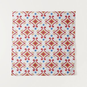 Handmade Ikat fabric. Ethnic seamless pattern. Azt Tapestry