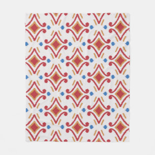 Handmade Ikat fabric, ethnic seamless pattern. Fleece Blanket