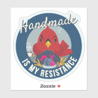 Handmade is My Resistance Blue Round Badge