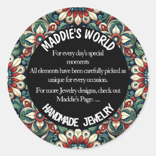 Handmade Jewellery  Classic Round Sticker