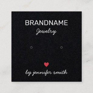 Handmade Jewellery Earrings Studs Display Black Square Business Card
