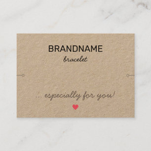 Handmade Jewellery Tiny Heart Rustic Bracelet Hold Business Card