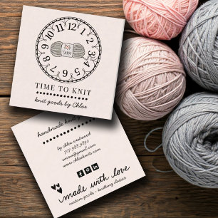 Handmade Knit Goods Square Business Card
