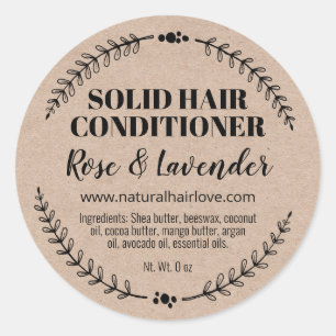 Handmade Kraft Solid Hair Conditioner Bar Labels
