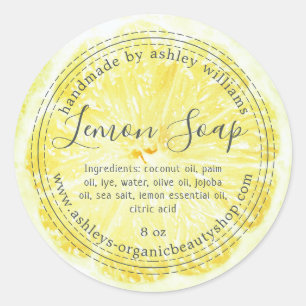 Handmade Lemon Soap Organic Business Classic Round Sticker