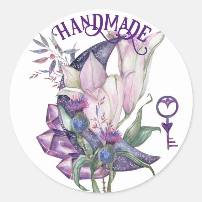 Handmade Lilly Crystal Moon Sticker (Front)