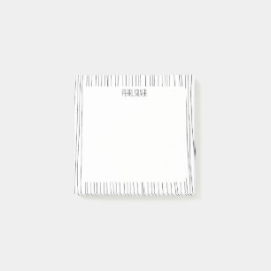 Handmade Lines CUSTOM Chic Monogram Personalized  Post-it Notes