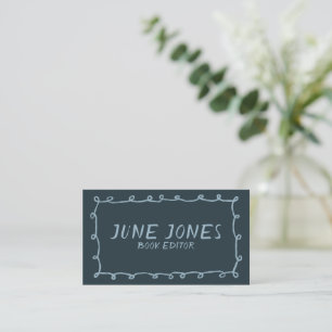 Handmade Loops Doodle Whimsical Inky Brushstrokes Business Card