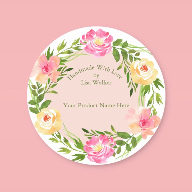 Handmade Love Label Rose Wreath Blush & White (Creator Uploaded)