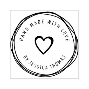 Handmade love personalised rubber stamp