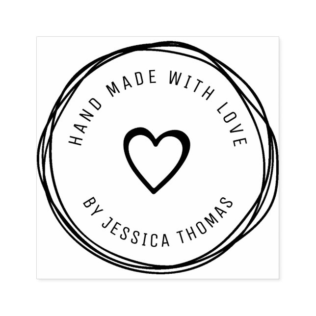Handmade love personalised rubber stamp (Imprint)