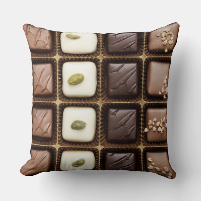 Handmade luxury chocolate in a box cushion (Front)